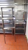 Stainless steel Two Tier Open Shelving Unit, 550 x 600mm & stainless steel Food Preparation Table,