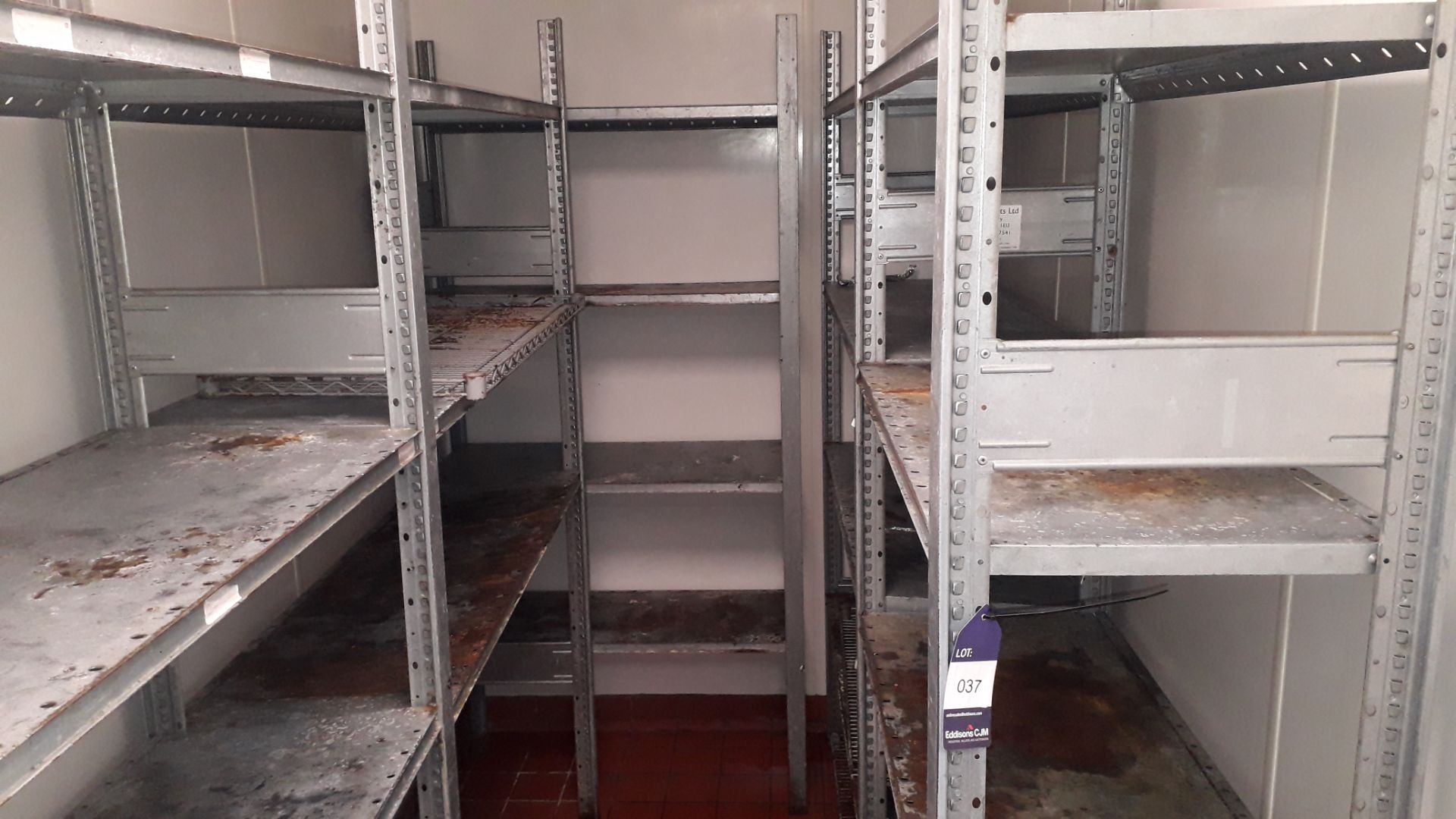 5 bays of galvanised Steel Shelving (purchaser to dismantle)