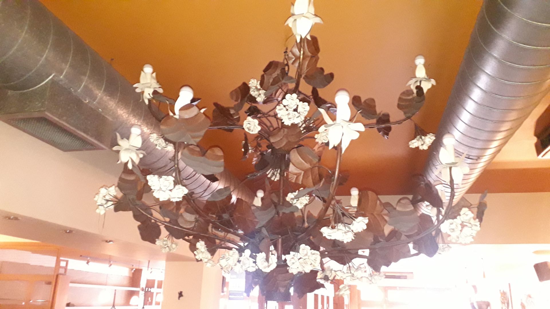 Ornate rose bush Chandelier, approx.1100 x 1500mm (purchaser to disconnect) - Image 5 of 6