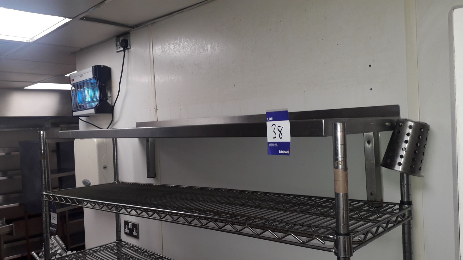 3 x Stainless steel wall mounted Shelves (2 x 1,300mm & 1 x 1,400mm) - Image 2 of 2