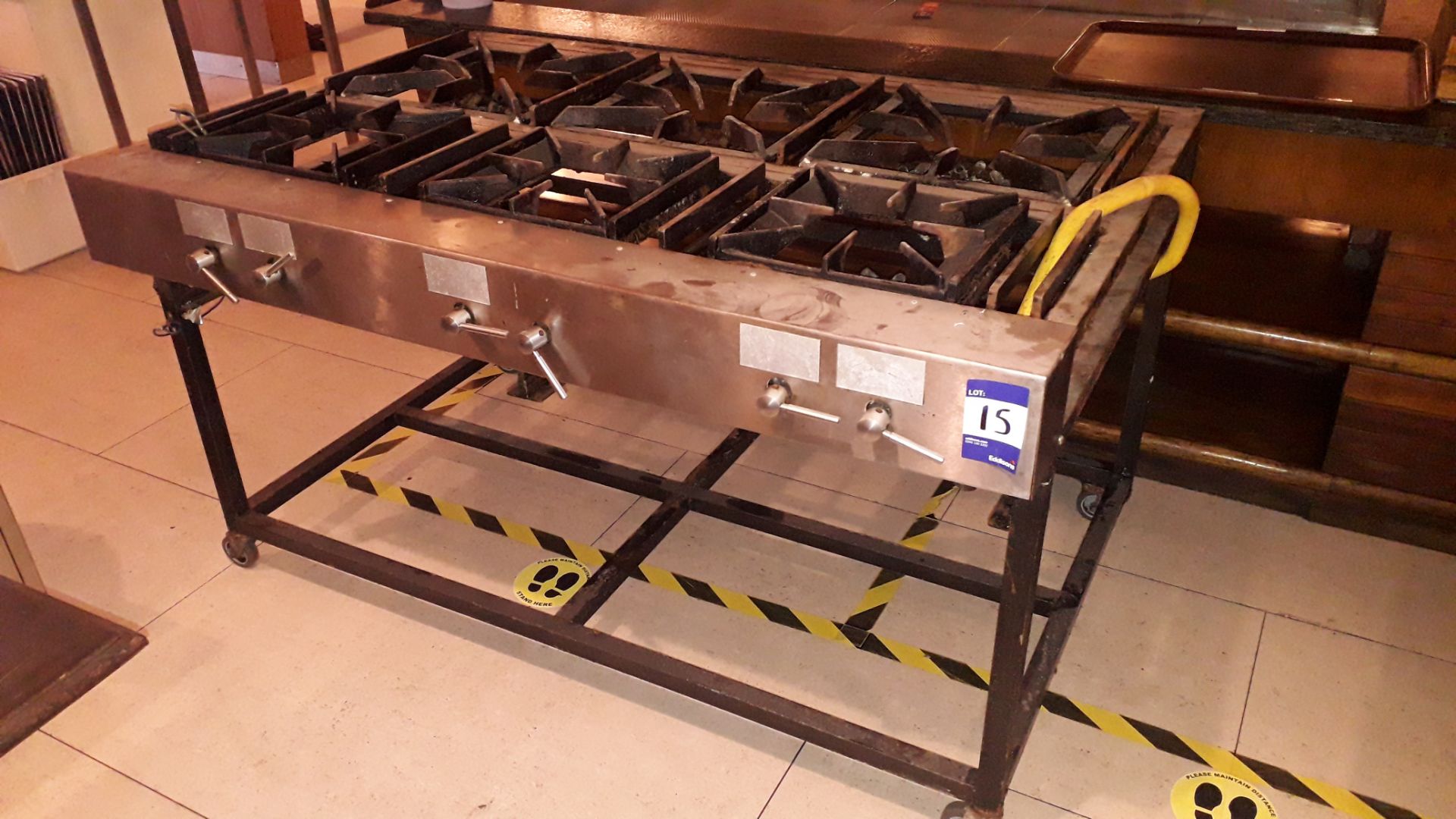 Stainless steel unbadged commercial 6-burner gas R