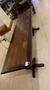 Timber Table on twin pedestal legs, approx.2700 x