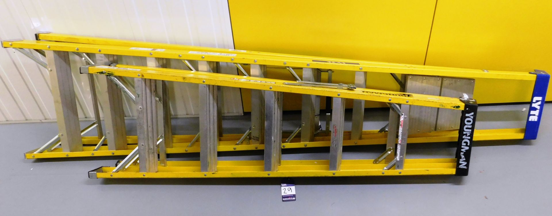 2x Various Height Yellow Step Ladders (2.44m & 1.4