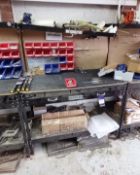 Steel workbench (Approx. 1200 x 600), with overhea