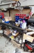 Steel workbench (Approx. 1200 x 600), with overhea