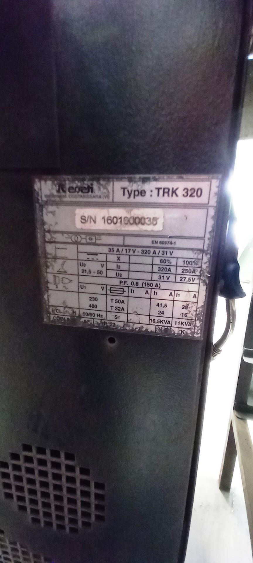 Esseti TRK320 Mig Welder, S/N 1601000035 - Image 3 of 3