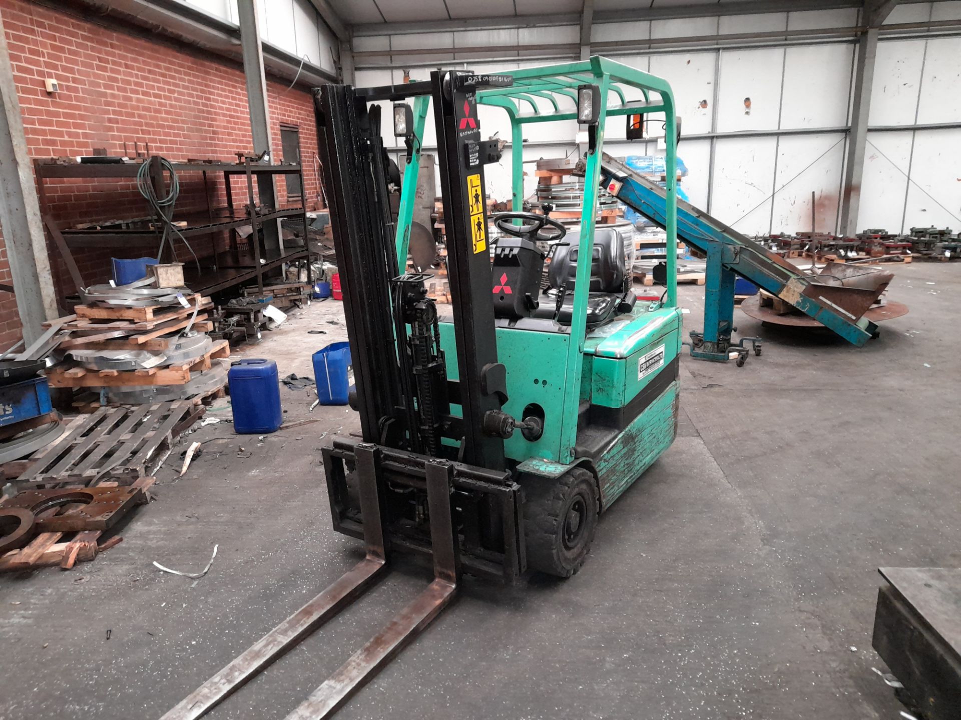 Mitsubishi FB16KT Electric 3-Wheel Forklift Truck, - Image 5 of 11