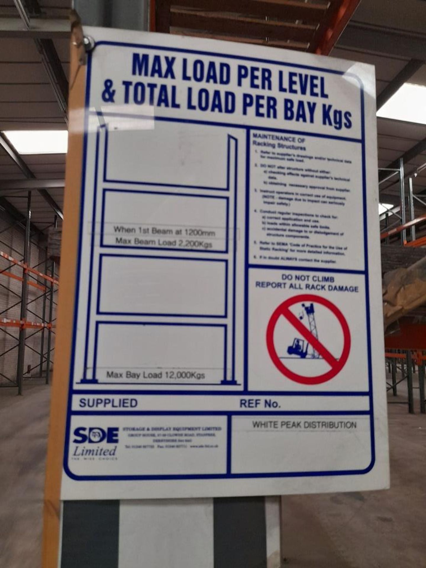 24 bays of DEXION industrial pallet racking, heigh - Image 5 of 8