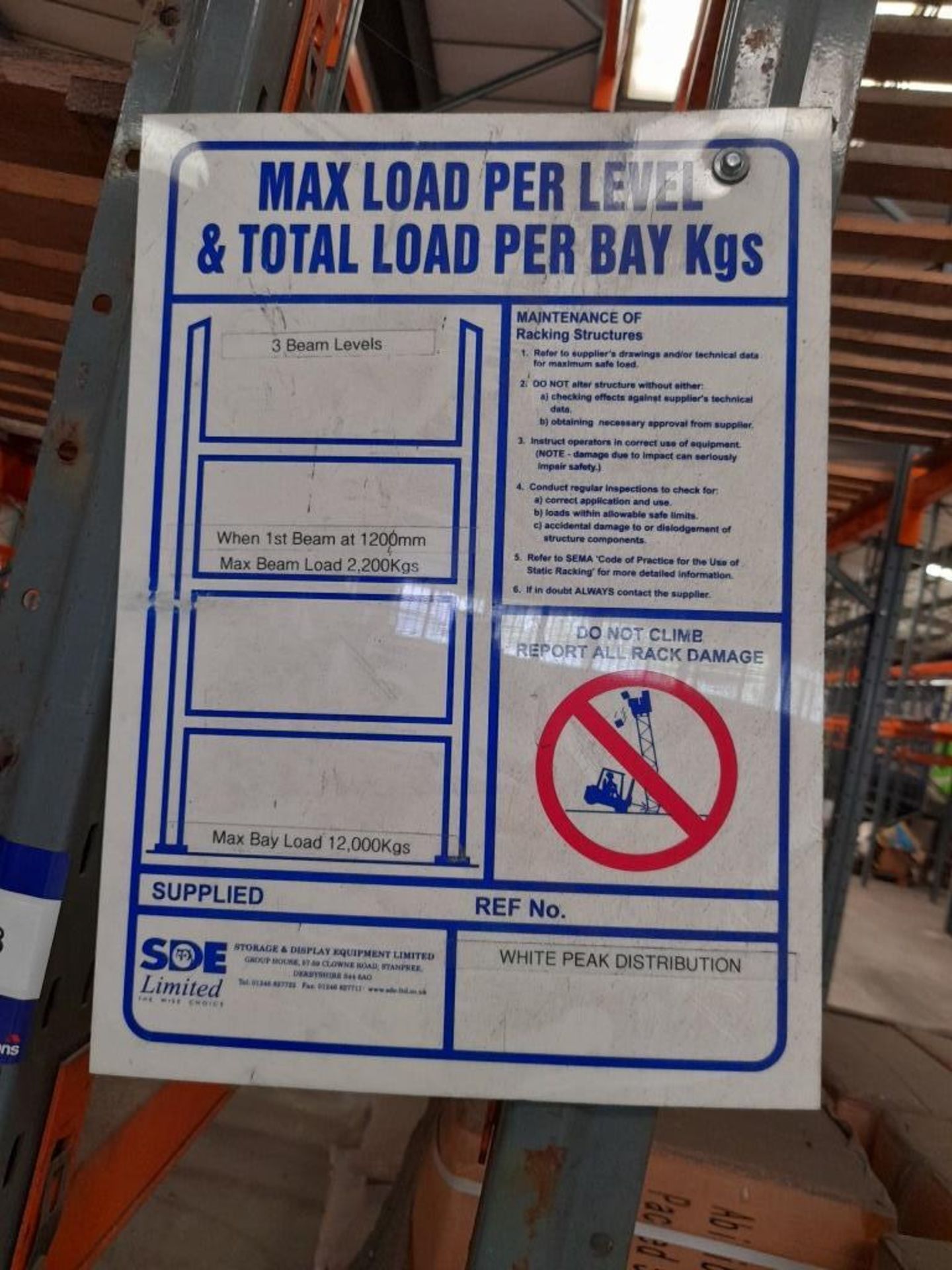 50 bays of DEXION industrial pallet racking, heigh - Image 4 of 11