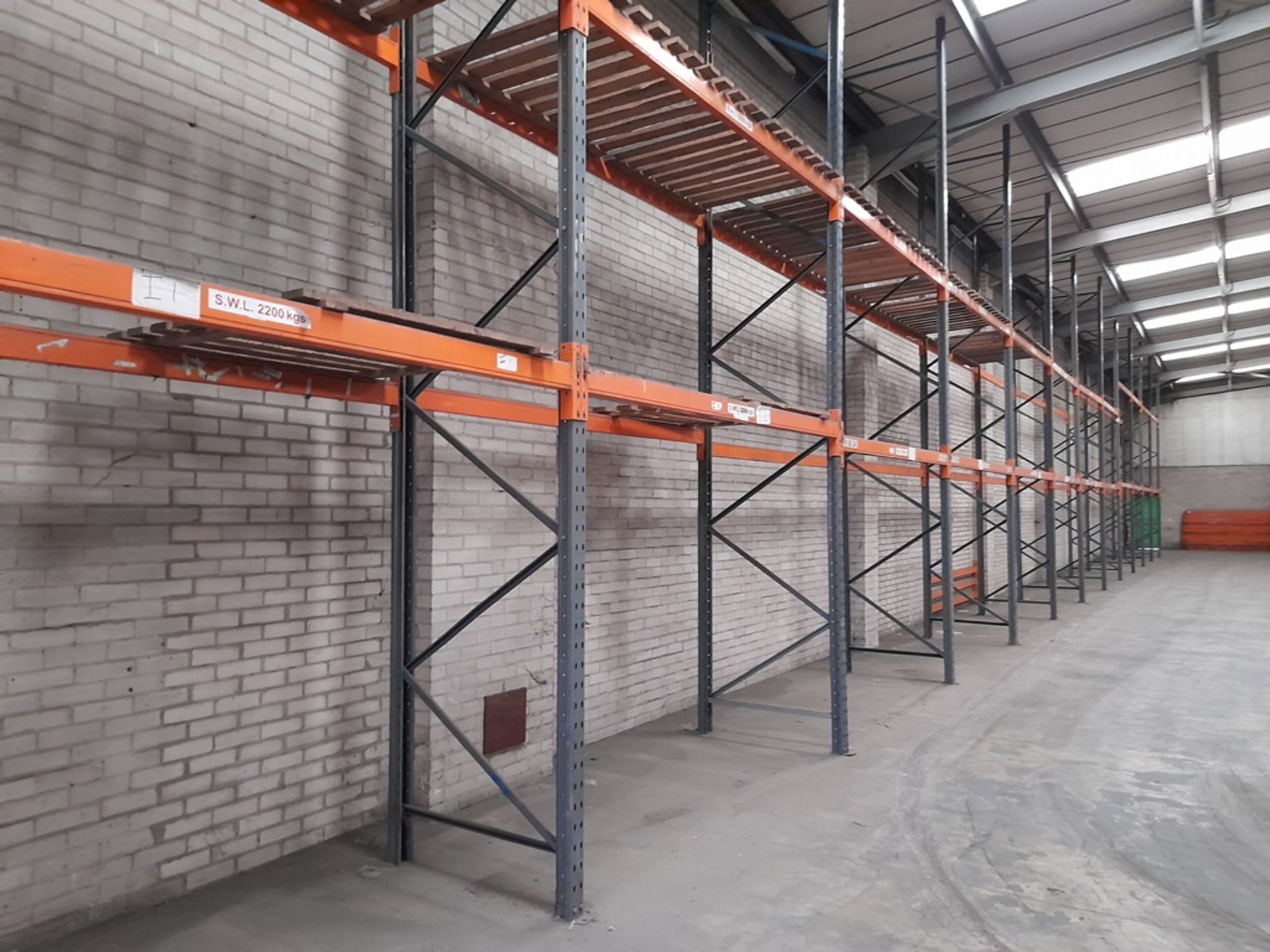 24 bays of DEXION industrial pallet racking, heigh - Image 3 of 8