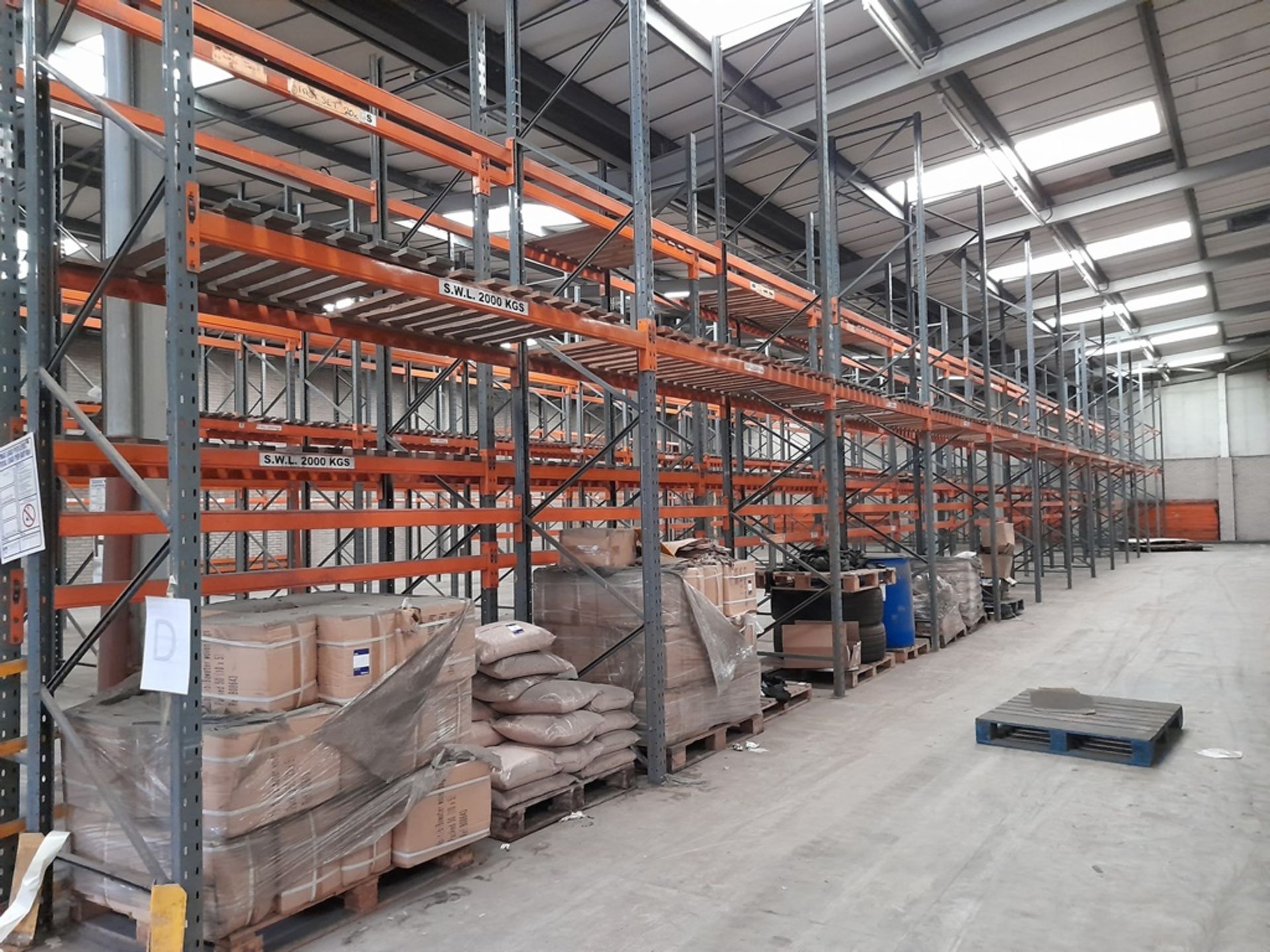 50 bays of DEXION industrial pallet racking, heigh