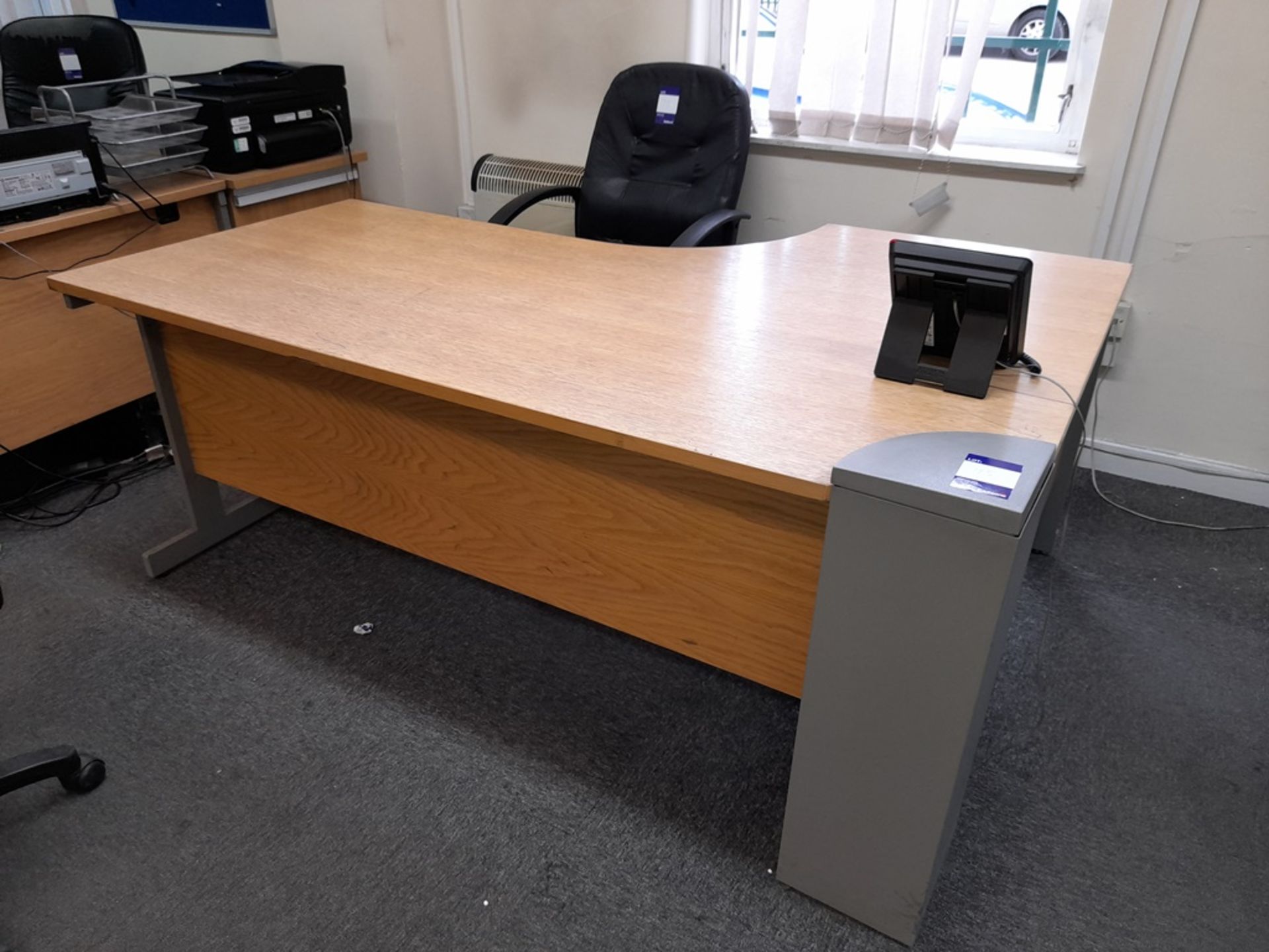 2 x office workstations, each comprising – corner desk, pedestal drawer & chair - Image 2 of 2