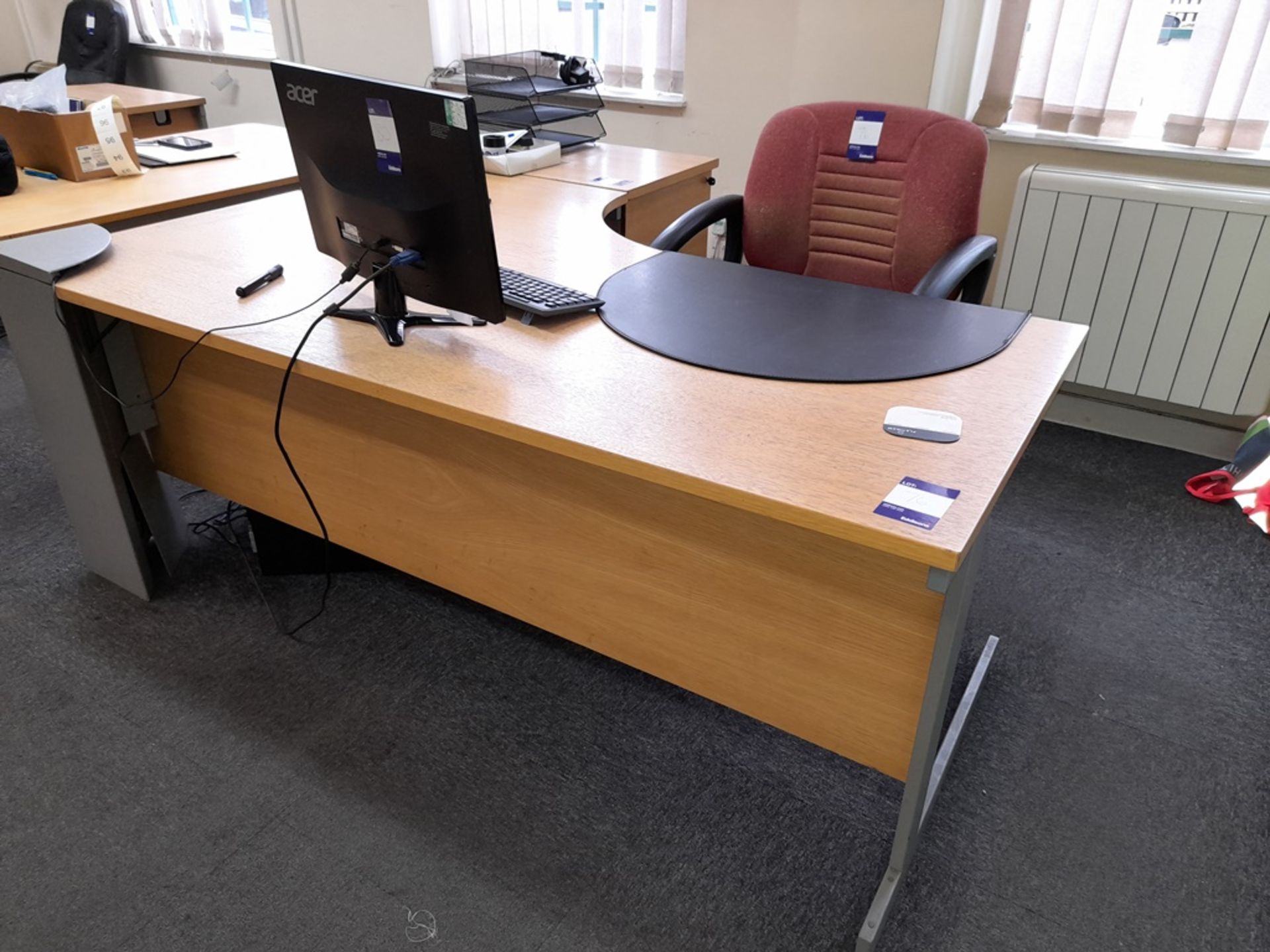 3 x office workstations, each comprising – corner desk, pedestal drawer & chair - Image 3 of 3