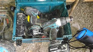 Makita Cordless Drill Set with DHP458 & DTD 152 Drills and Silverline Drill Sharpener