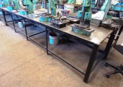 Steel Fabricated Work Table with Wire Bending Machine Approximately (4300x940)