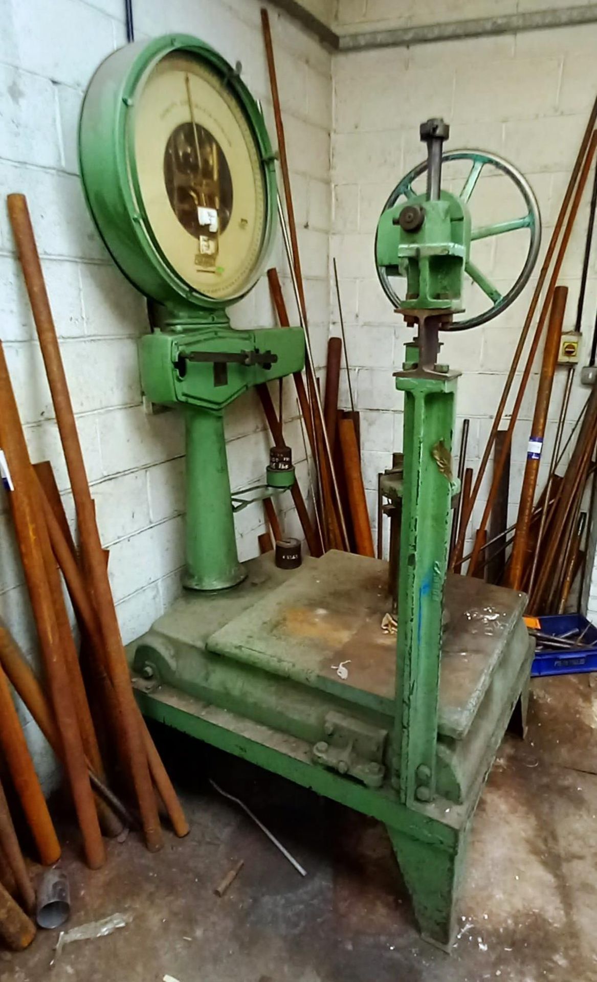 Steel Fabricated Manual Press with Avery Scale 2,000lb Capacity - Image 2 of 2