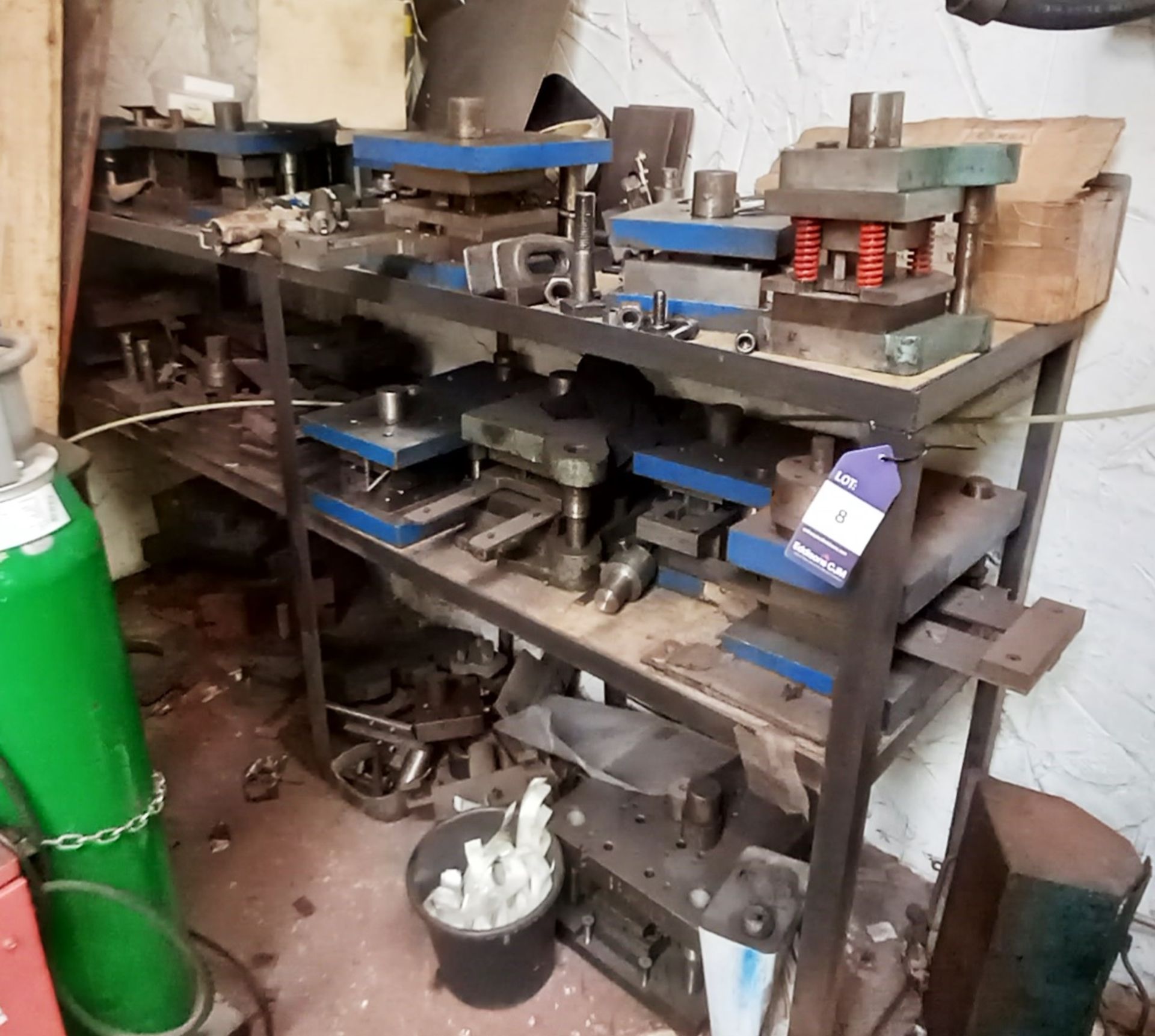 Quantity of Various Press Tooling to Two Tier Steel Fabricated Shelving.