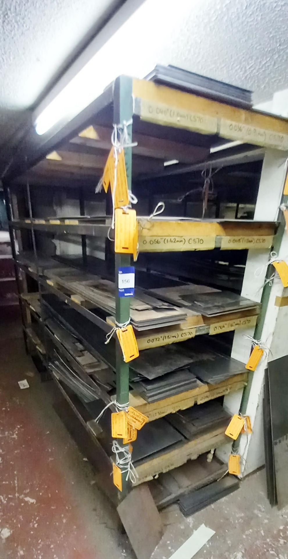 Contents of Stock to Rack to Include Quantity of Various Length Steel Plates