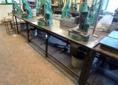 Steel Fabricated Work Table with Vice Approximately (4300x940)