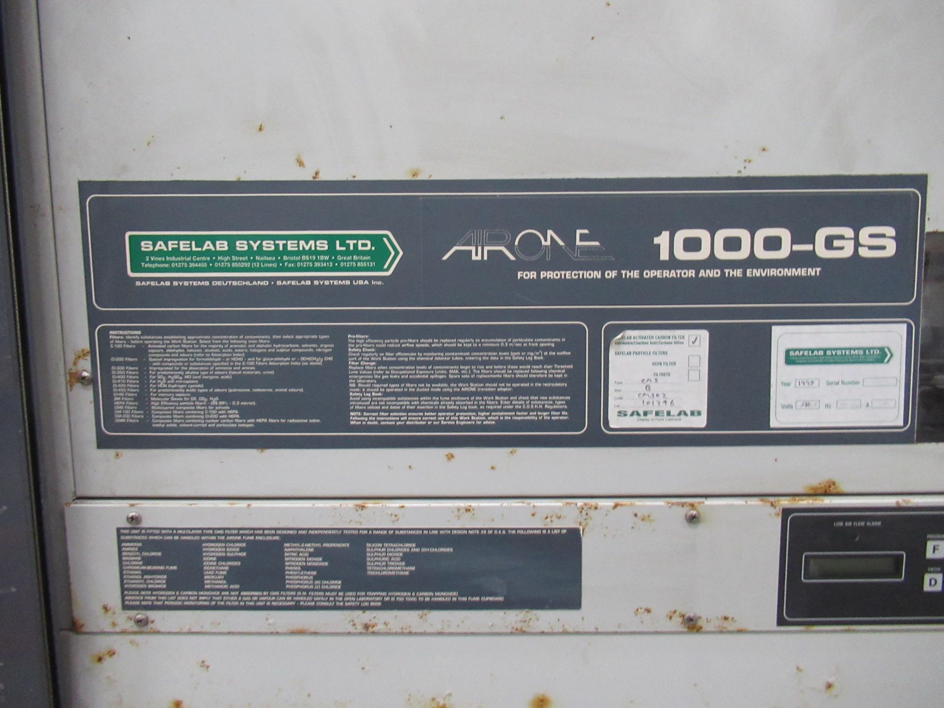 AirOne 1000-GS Fume Enclosure - Image 2 of 2