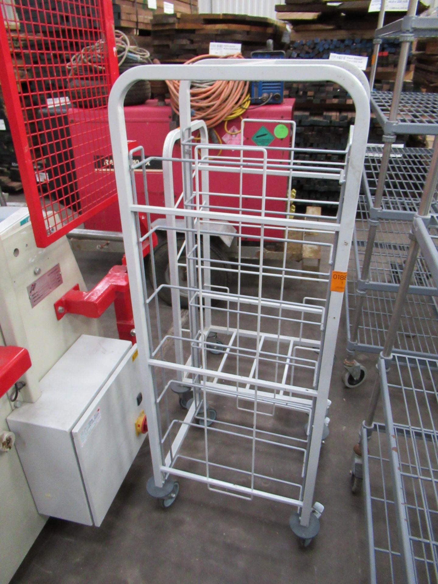 3 x Craven 7 space mobile tray trolleys approx 1400mm tall and 1 craven mobile storage trolley appro - Image 3 of 4