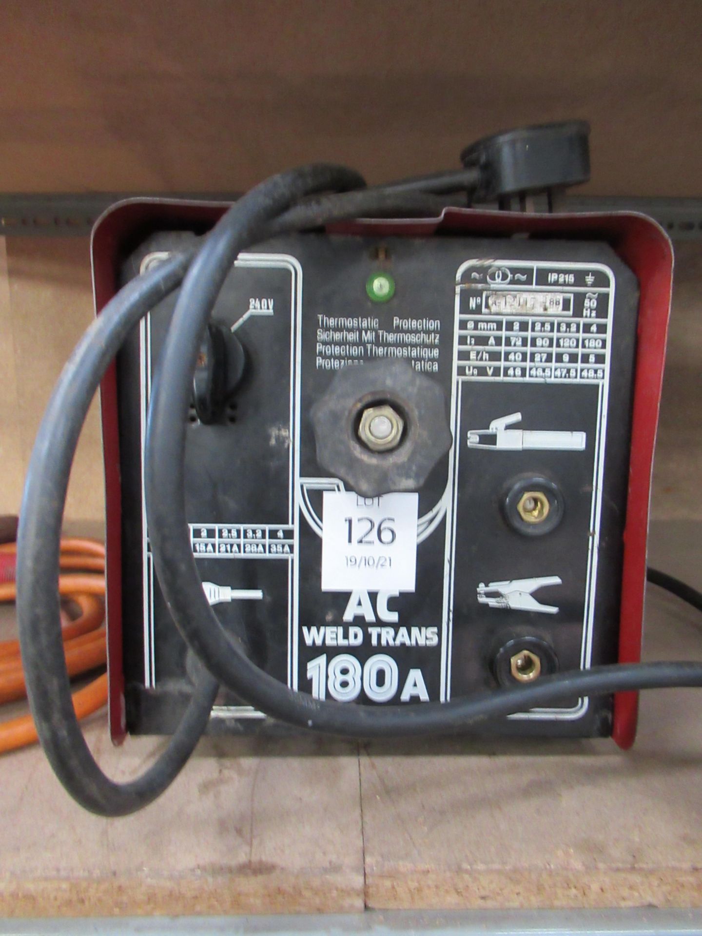 180 AMP welding unit with leads - Image 3 of 4