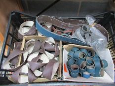 A Tray of various sanding belts