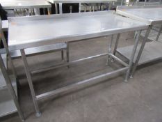 Stainless steel round topped preperation table 1500 x 600mm