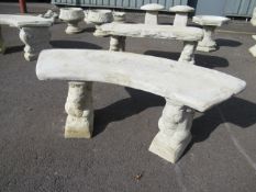 Squirrel Bench - curved seat on squirrel plinths