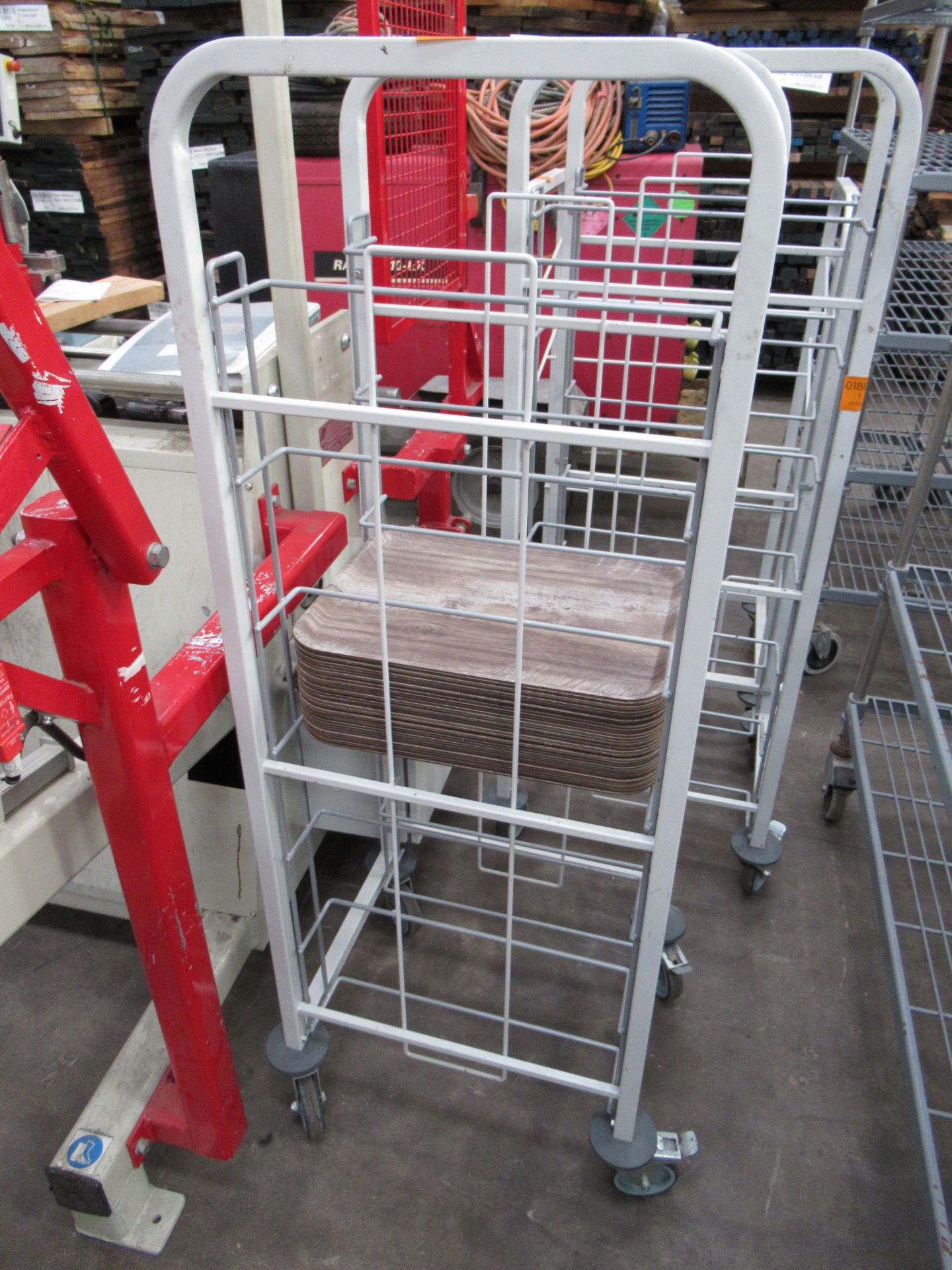 3 x Craven 7 space mobile tray trolleys approx 1400mm tall and 1 craven mobile storage trolley appro - Image 2 of 4