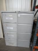 Two four drawer cabinets