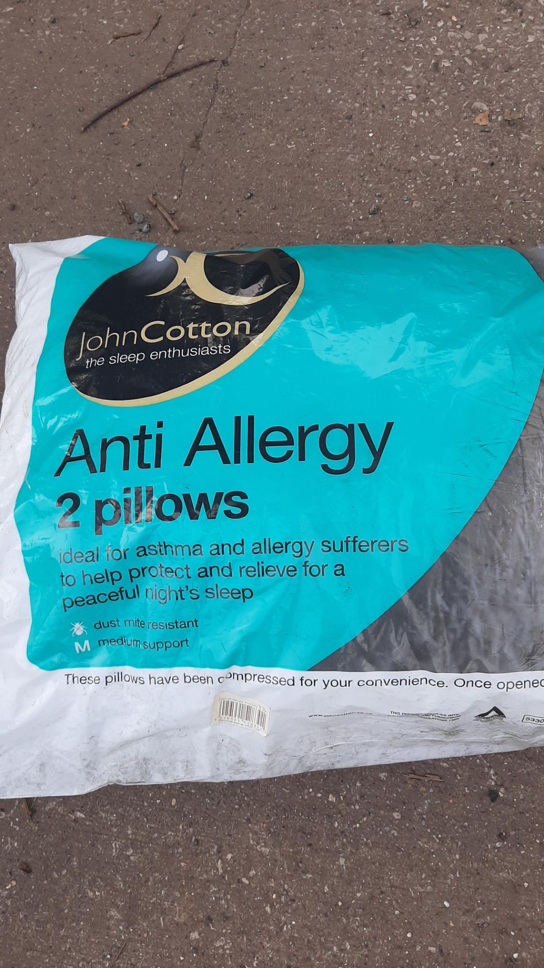 10 packs of two John Cotton Anti Allergy pillows