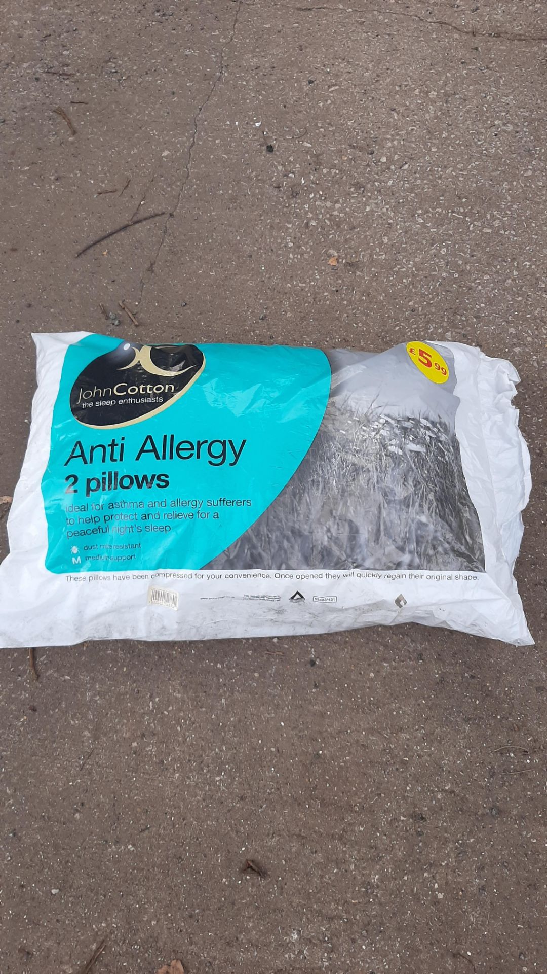 10 packs of two John Cotton Anti Allergy pillows - Image 2 of 3