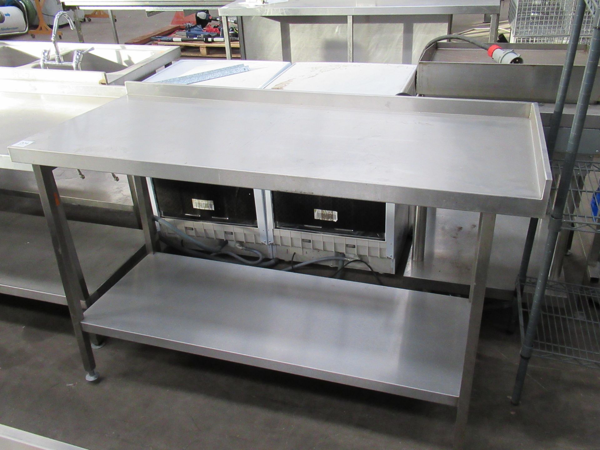 Stainless steel preperation table with undershelf 1500 x 650mm - Image 2 of 2