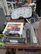 Various office items to include keyboards, foot rest, wire combes etc