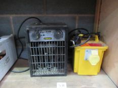 A Stanley 240v heater 'no plug' and a 110v transformer