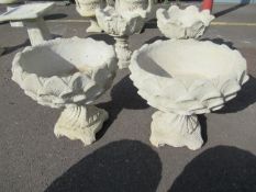 Pair of Artichoke Shaped Planters to square base