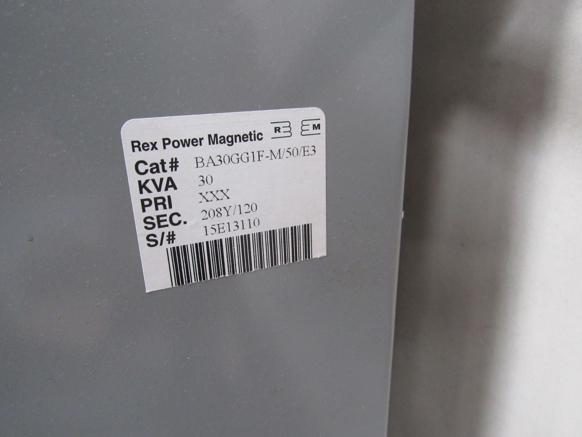 Rex Power Magnetic 30KVA 208Y/120Tranformer Serial - Image 4 of 4