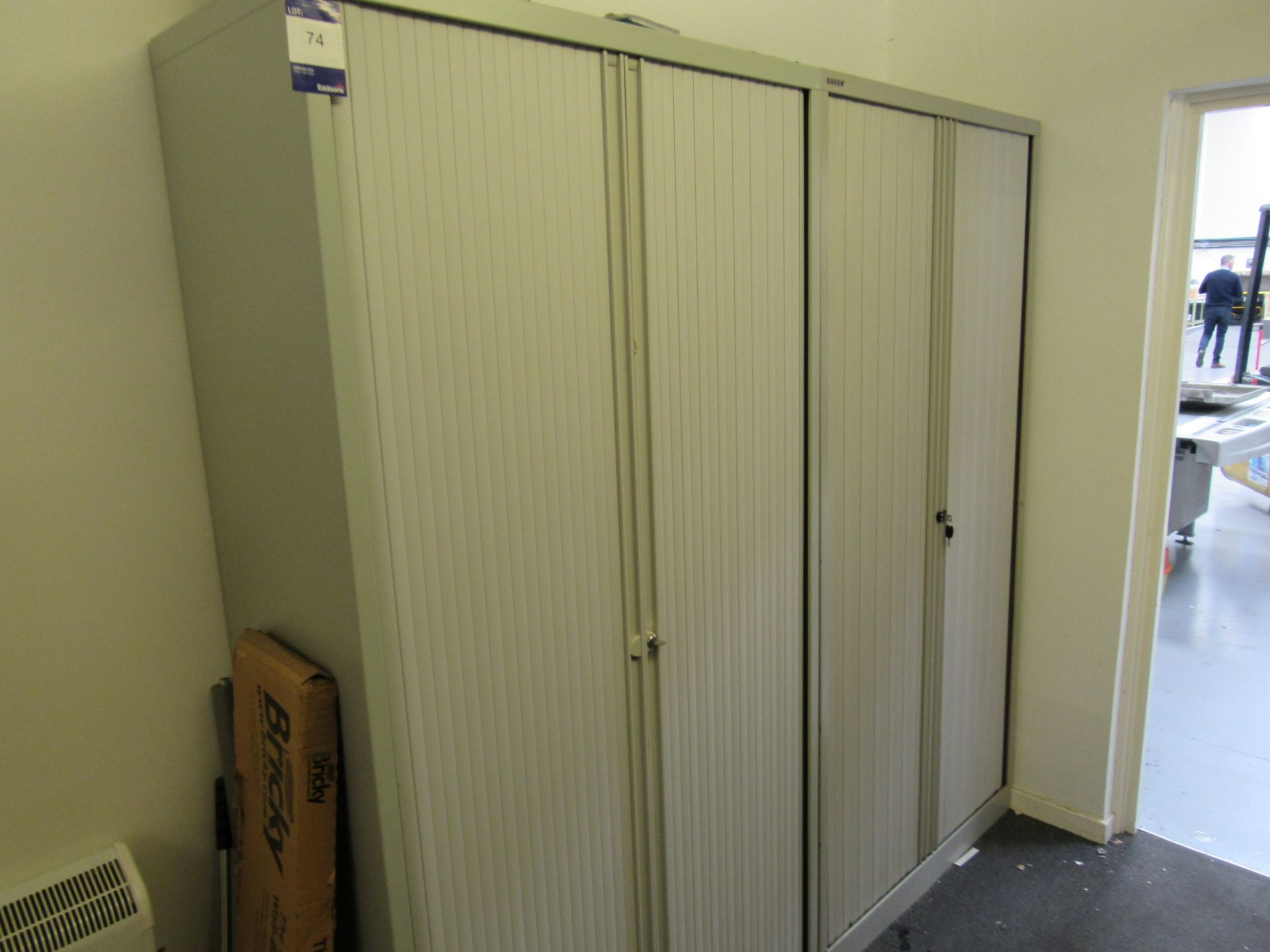 2 x Bisley tambour fronted cabinets (Approximately - Image 2 of 2
