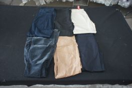 6 x Various designer casual trousers, 34W, Various leg sizes