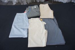 5 x Various designer casual trousers, 32W, Various leg sizes