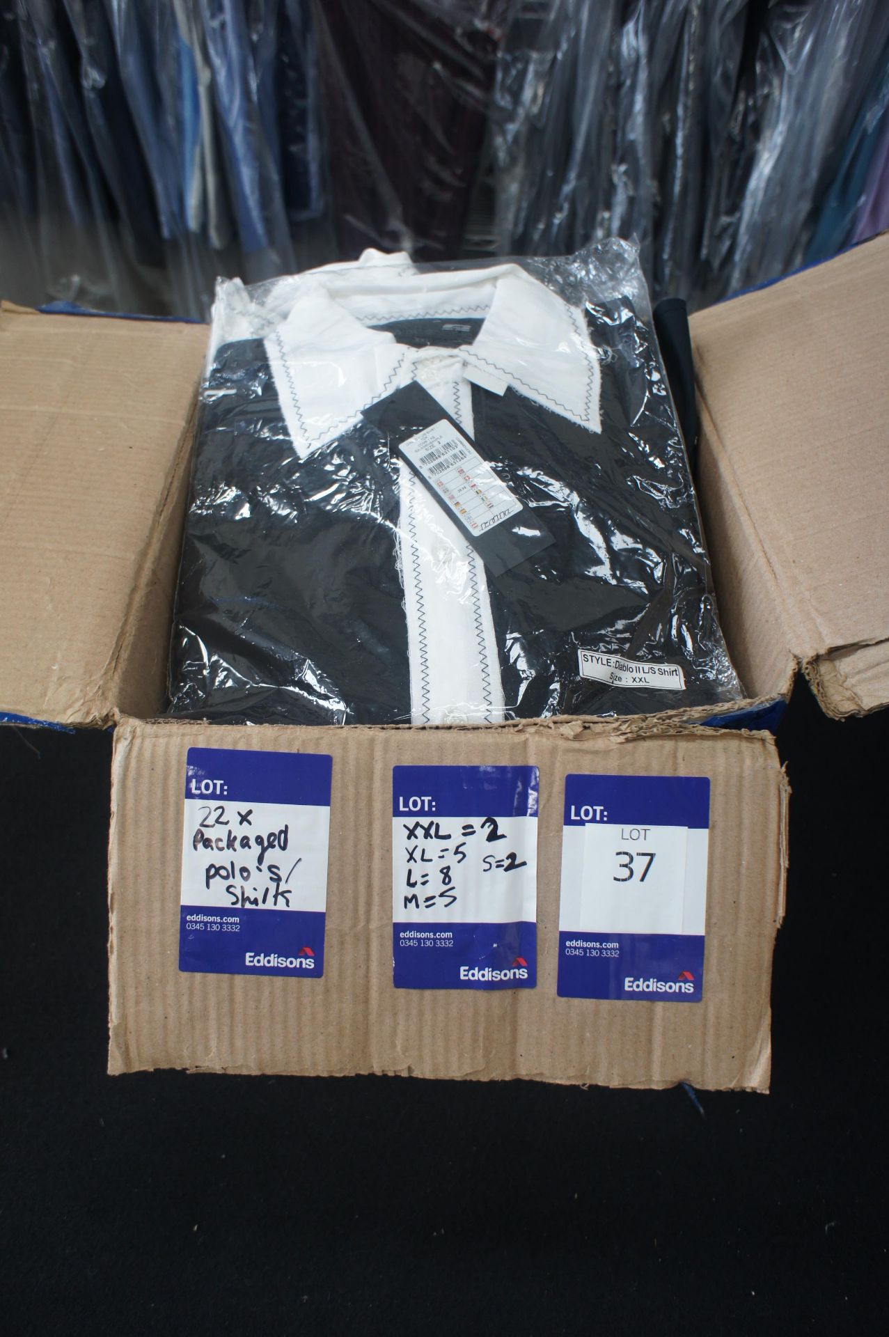 22 x Packaged Jack Jones Diario polo shirts, sizes include 2 x XXL, 5 x XL, 8 x L, 5 x M, 2 x S - Image 3 of 3