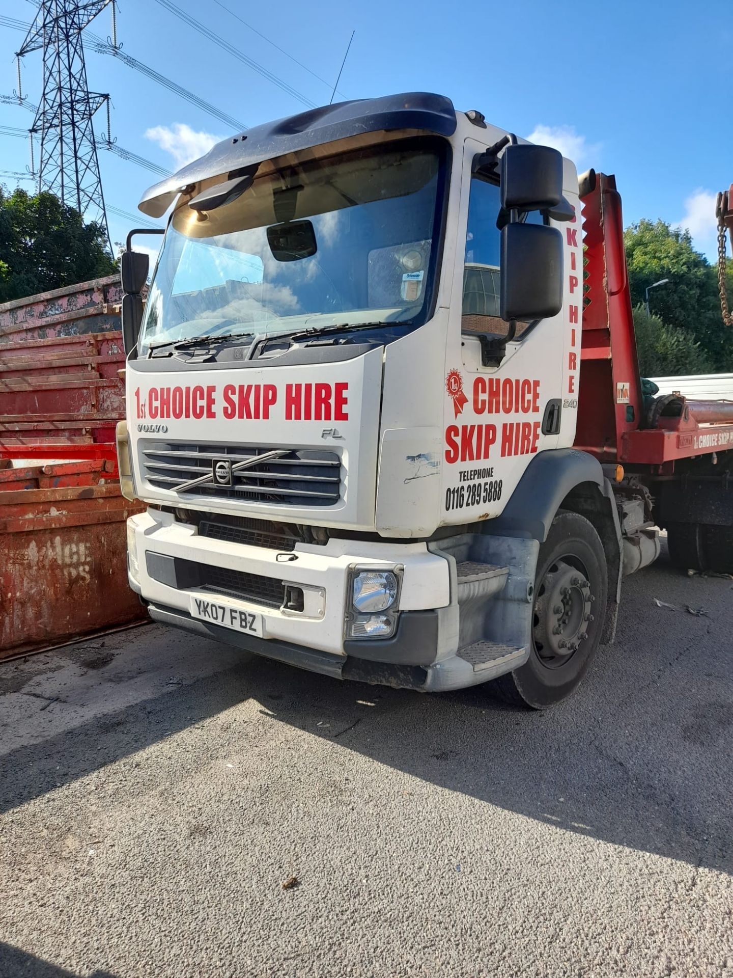 Volvo FL 240 Skip Lorry, With Hyvalift Skip body, Registration YK07FBZ, Possible ECU Fault, Odometer - Image 5 of 8