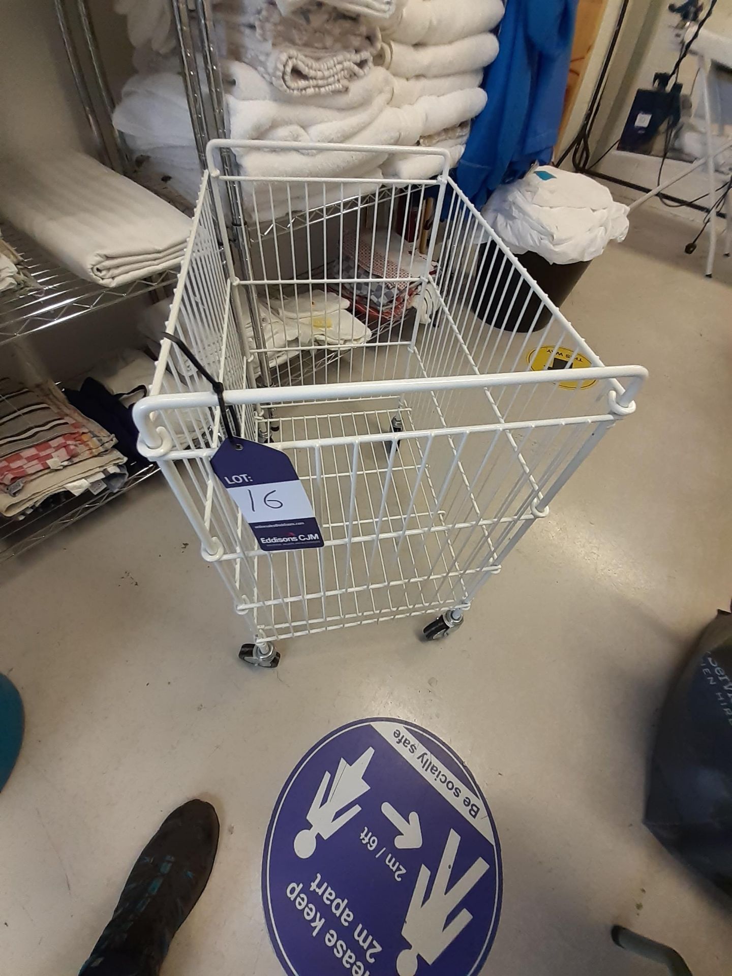 Two Mobile Laundry Horses and Wire Basket Trolley - Image 3 of 4