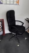 2 Staples Leather Effect Executive Swivel Chairs.