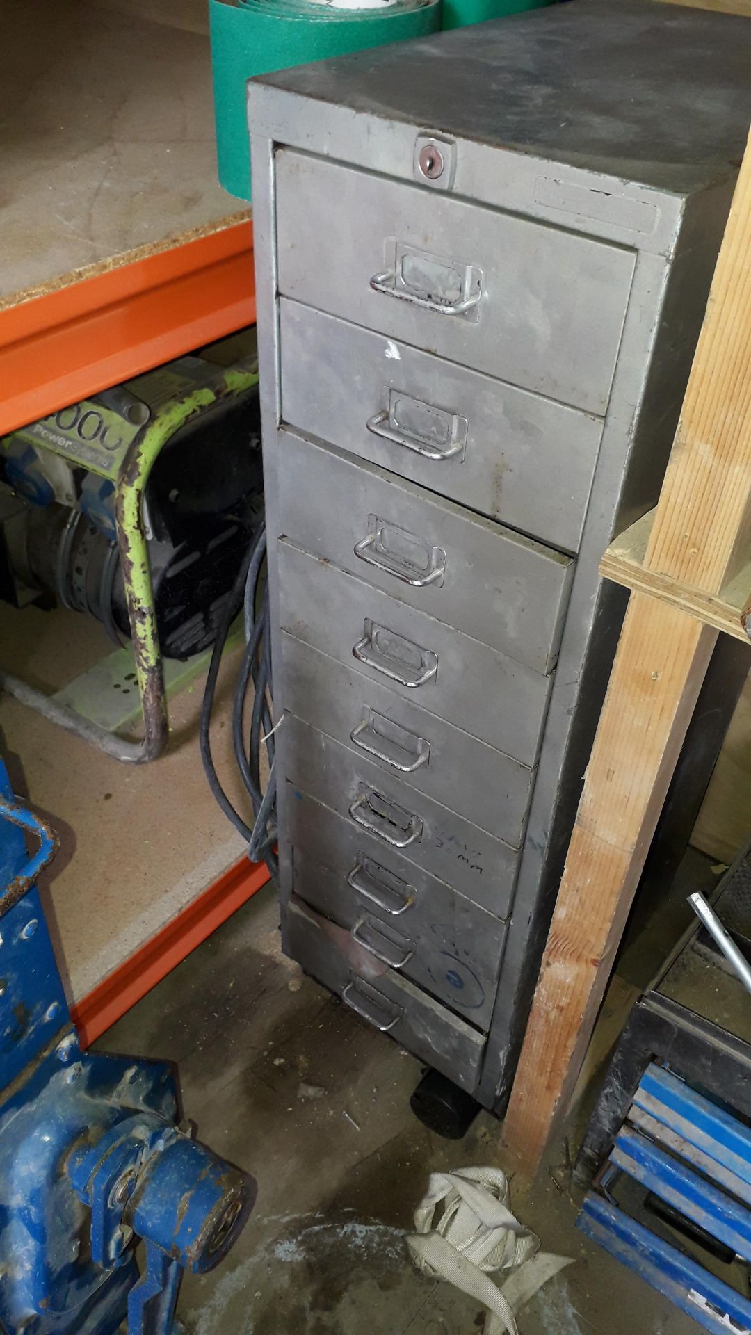 Steel 9 Drawer Cabinet with Various Consumables. ( - Image 3 of 3