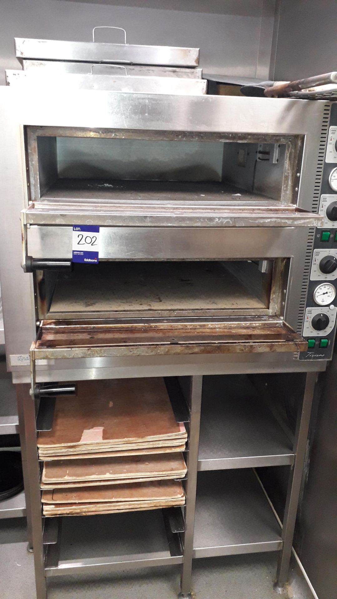 Cuppone Tiziano LLK Stainless Steel Twin Deck Pizza Oven on Stainless Steel Stand 415v, Located at - Image 2 of 4