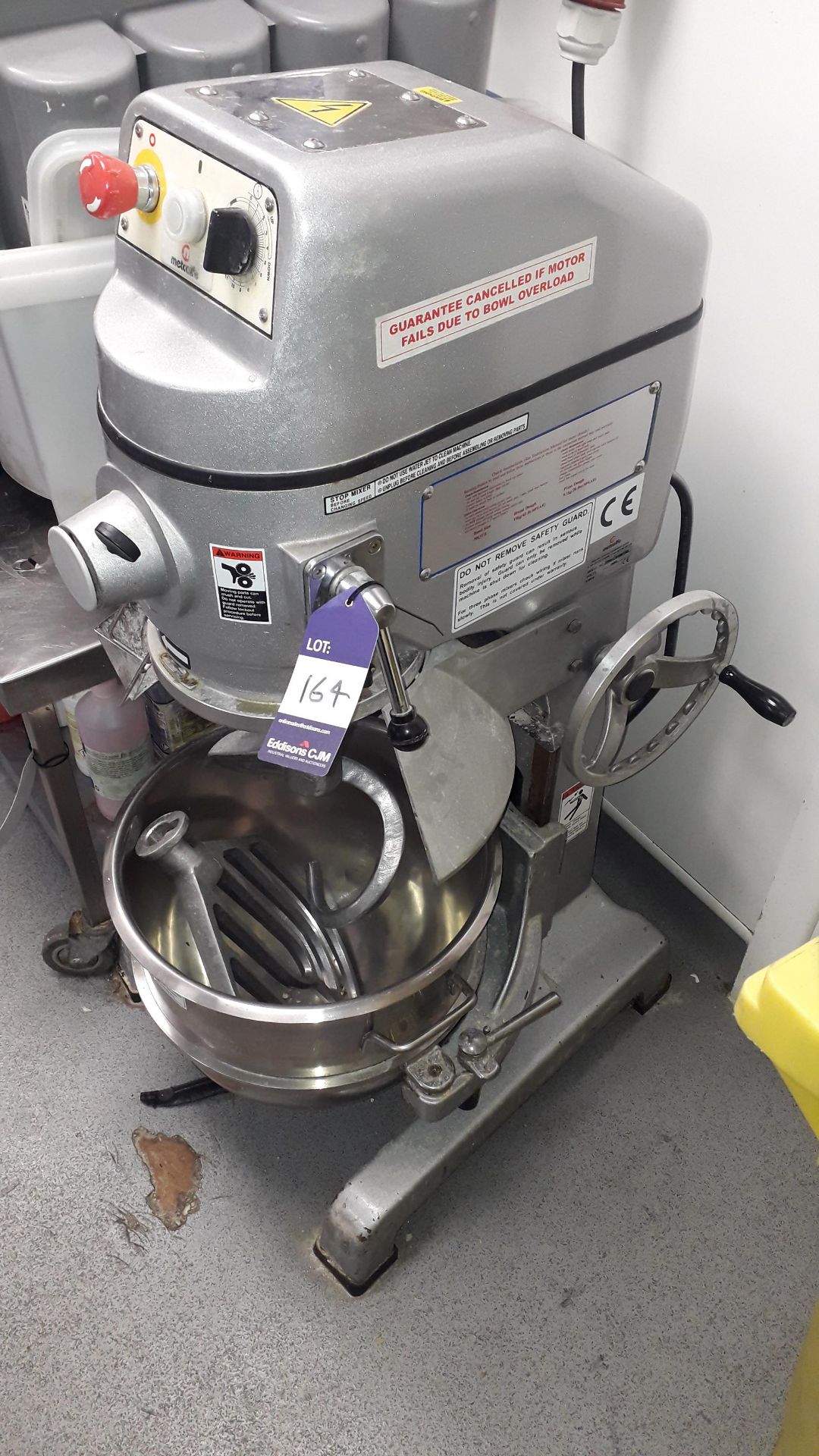 Metcalfe Stainless Steel 30Ltr Heavy Duty Spiral Dough Mixer Serial Number SP30HI/160887/GS 415v, - Image 2 of 6