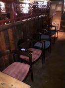 Six Wooden Elbow Chairs, Located at 14 Leicester Square, London WC2H 7NG