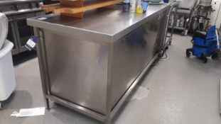 Stainless Steel Food Prep Table 1920 x 750 x 900 Excludes Contents, Located at First Floor, The